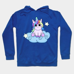 Cute Unicorn Art with Rainbow of Colors Hoodie